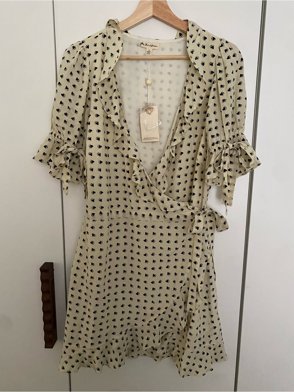 NWT for love and lemons sweetheart wrap mini dress Medium